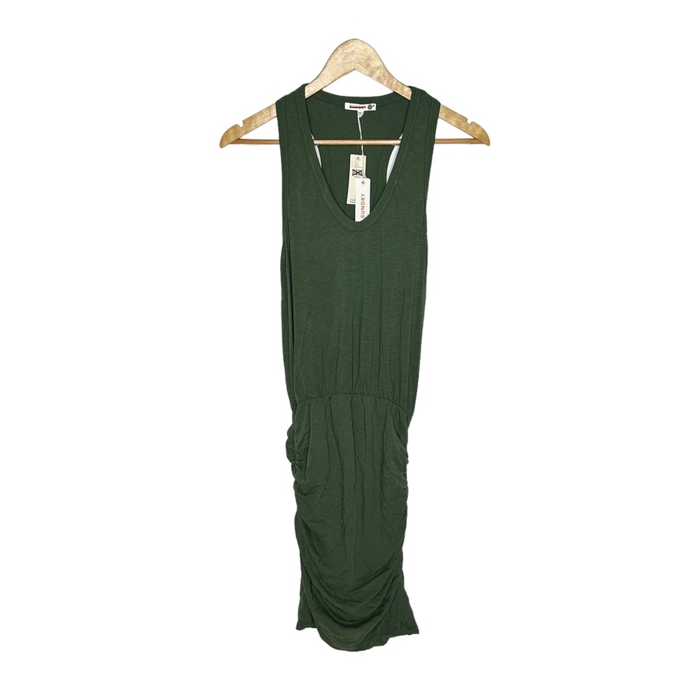 Final Price NWT Sundry for Anthropologie Ruched Jersey Tank Dress Green 1 or s - Picture 4 of 14